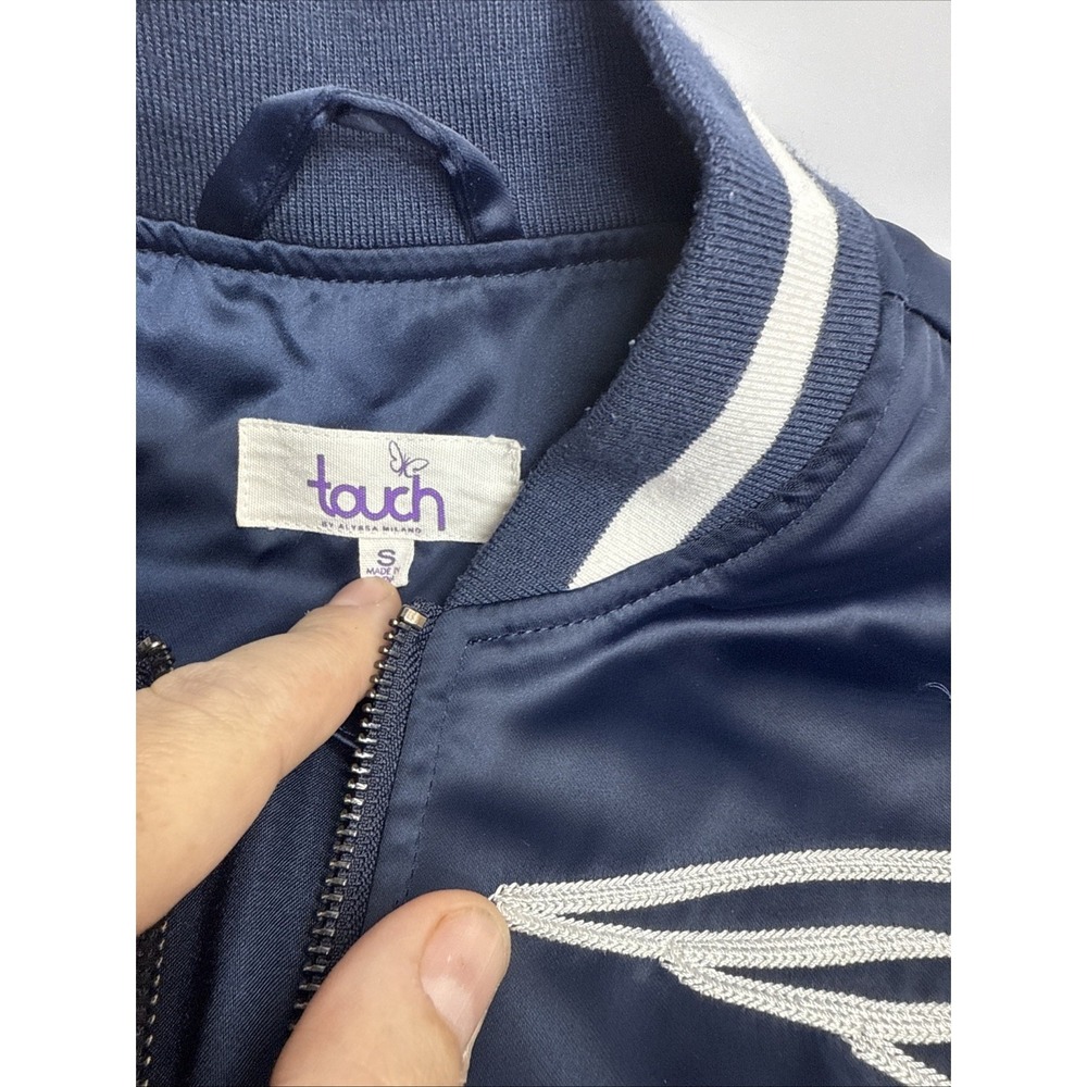 Touch By Alyssa Milano NFL New England Patriots Women's Jacket Sz S Satin Bomber - Picture 8 of 16